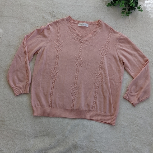 Escada soft pink Cupio Cable Knit Sweater Size M - Picture 3 of 6